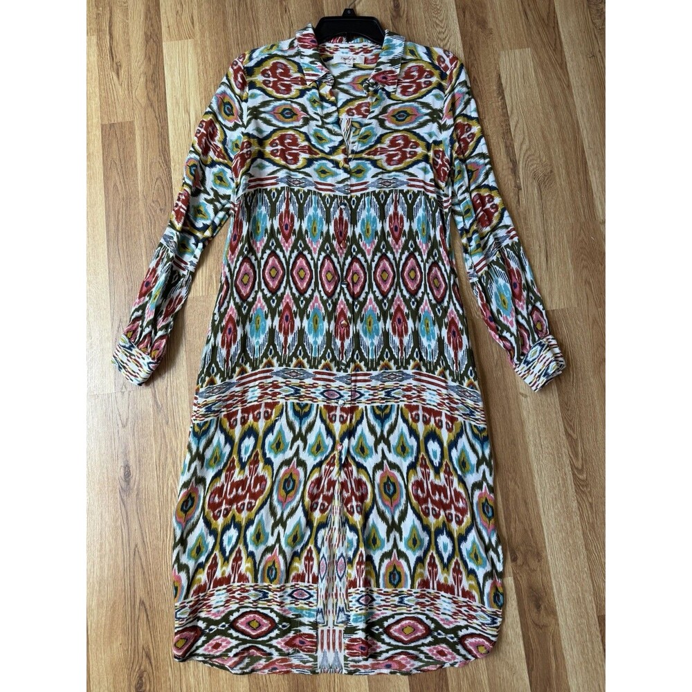 Derhy Boho Chic Ikat Dress Colorful Festival Resort Anthropologie Style M Hippie